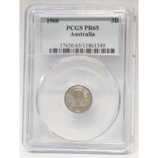 AUSTRALIA 1960 . THREEPENCE . PROOF . PCGS PR65